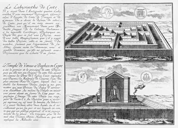 Das Labyrinth von Kreta und der Tempel der Venus in Paphos auf Zypern, aus 